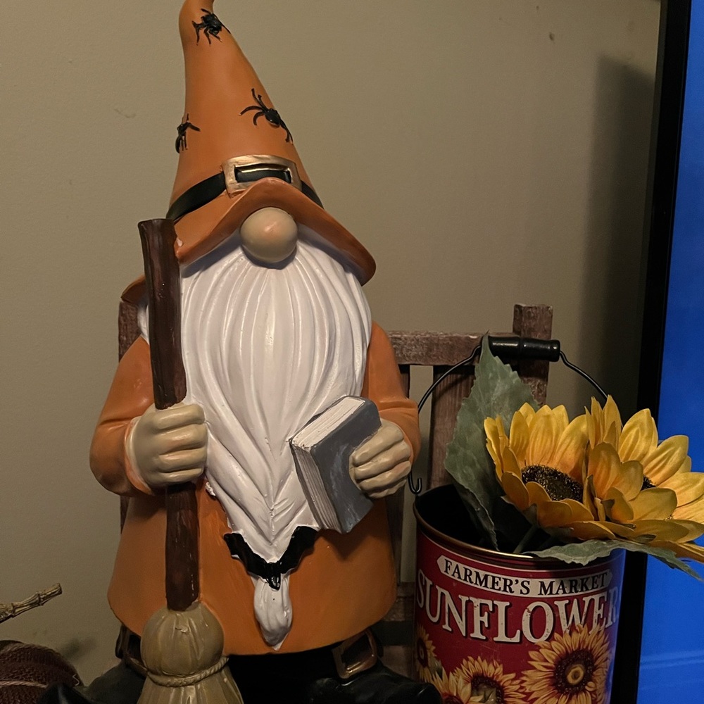 Ceramic gnome.  With tag.  New condition.